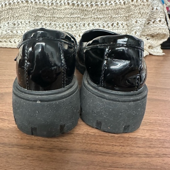 Steve Madden Hailey Chunky Heel Black vegan Patent Bling Buckle size 13 - Picture 6 of 10